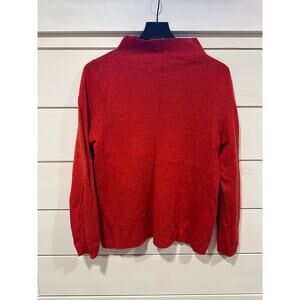 EILEEN FISHER Women's Red Turtleneck Sweater Size MEDIUM Tencel/Wool Blend